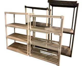 4 Plastic Shelving Units