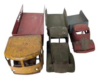 Vintage Dump Truck And Military Truck Toys