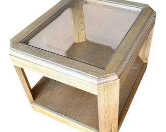Wood  Glass End Table