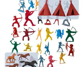 Vintage Cowboy And Indian Plastic Figures