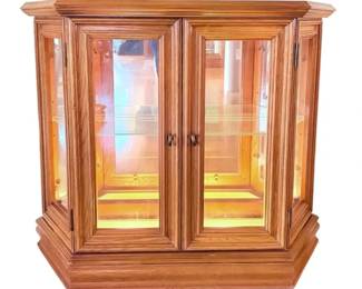 Pulaski Wood Mirrored Curio Cabinet
