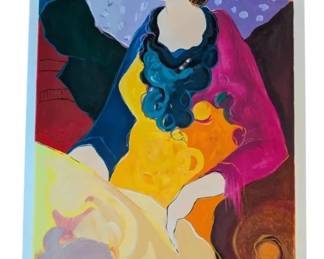 Numbered Painting By Itzchak Tarkay 43.5 X 20 