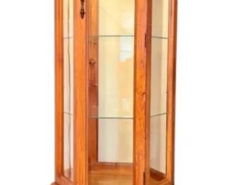 Hexagonal Lighted Curio Cabinet