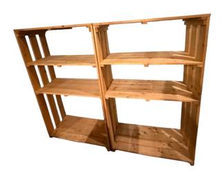Two Wooden Storage Shelves