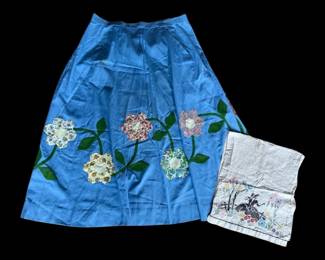 HandMade Floor Length Apron With Floral Details  Stitched Runner