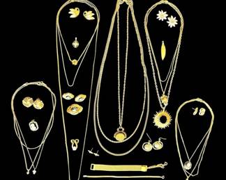 Gold Toned Costume Jewelry  Statement Earrings