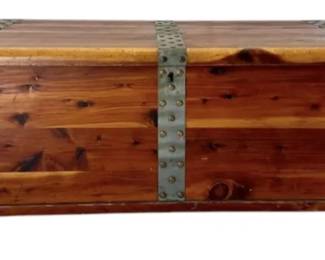Antique Cedar Chest with Metal Bands