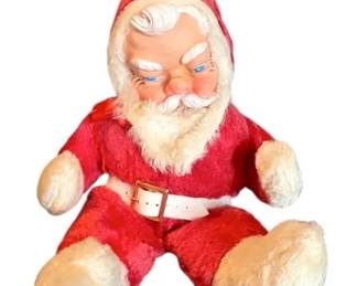 Vintage Rushton Plush Santa Doll w Rubber Face