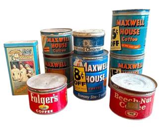 Vintage Maxwell House, Folgers,  More Tins