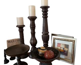 Wood Candle Holders  More Decor