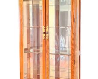Large Mirrored And Lighted Curio Cabinet