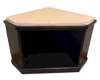 Black Corner Bench With Cushioned Seat  Storage