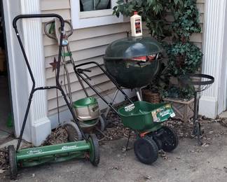 Scott's Reel motor mower, Weber  charcoal barbecue