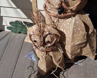 Vintage owls outdoor garden decorations