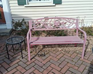 Metal park bench