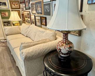 Lamps, Sofas, end tables 