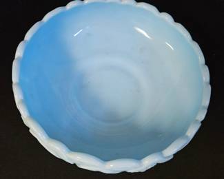 Antique Westmoreland Milk Glass Paneled Grape Bowl second image