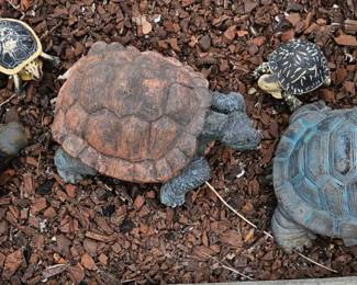 Set of Four Decorative Turtle Garden Statues