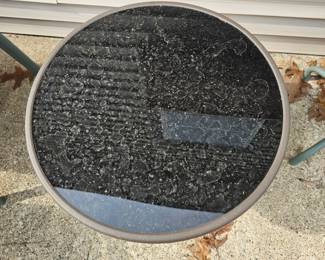 Round Outdoor Bistro Table with Glass Top second image