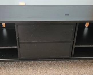 Mainstays 60 Inch TV Console with Sliding Door, True Black