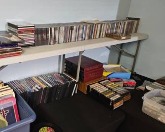 Assorted Music CDs, Cassette Tapes, and Vinyl Records Collection
