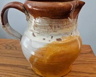 Stoneware Pitcher with Glaze Drip