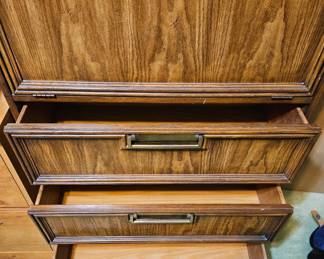 Vintage Broyhill Bookcase with DropDown Desk and Drawers third image