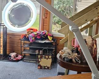 Adjustable Magnifying Lamp with LED Ring Light and Base Mount second image