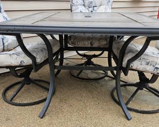 Grand Patio Piece Outdoor Dining Set with Swivel Chairs second image