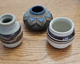 Set of Three Small Ceramic Vases