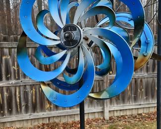 Blue Metal Swirl Wind Spinner