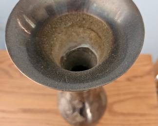 Vintage Hand-Etched Brass Vase with Floral Motifs - Handcrafted in India