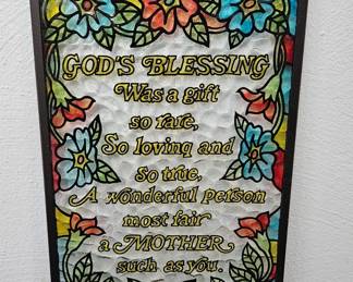 Mothers Blessing Stained Glass Verse Plaque