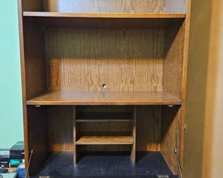 Vintage Broyhill Bookcase with DropDown Desk and Drawers second image