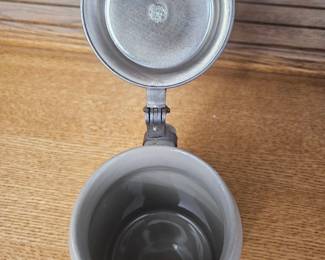 Munich Ceramic Beer Stein with BMW Lid and Pewter Handle