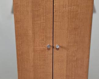 Light Oak Laminate Storage Cabinet with Lock