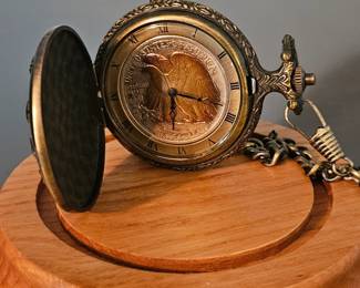 Bronze Eagle Pocket Watch with Walking Liberty Half Dollar Dial third image