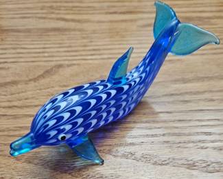 Lenox Collections Deep Blue Dolphins Glass Sculpture Set second image