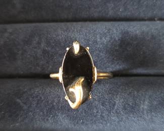 Avon Night Flower Black Onyx Ring