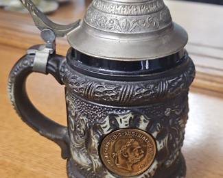 Vintage King Austria Beer Stein with Franz Joseph I Coin