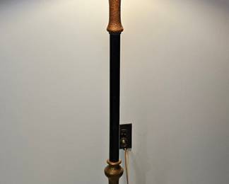 Vintage Art Deco Torchiere Floor Lamp with Mica Shade