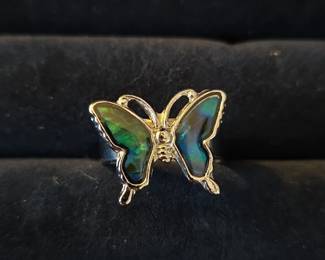 Butterfly Ring with Abalone Inlay