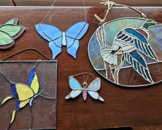 Assorted Stained Glass Suncatchers  Butterflies and Bird