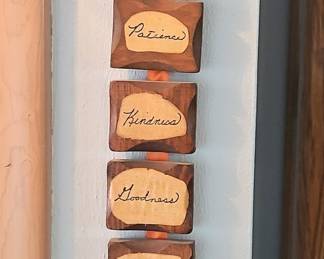 Wooden Wall Hanging with Virtues