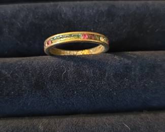 MultiColor Rhinestone Eternity Band Ring second image