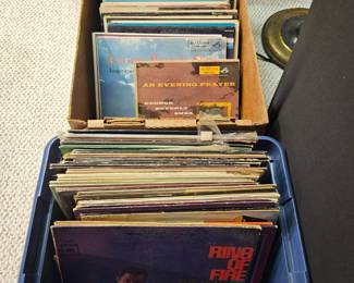 Collection of Vintage Johnny Cash and George Beverly Shea Vinyl Records