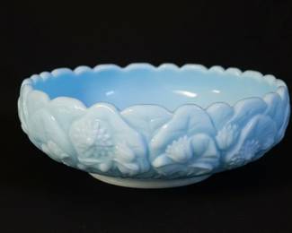Antique Westmoreland Milk Glass Paneled Grape Bowl