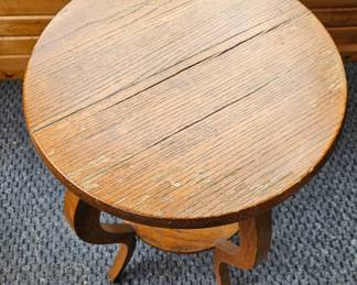 Antique Tiger Oak TwoTiered Side Table second image