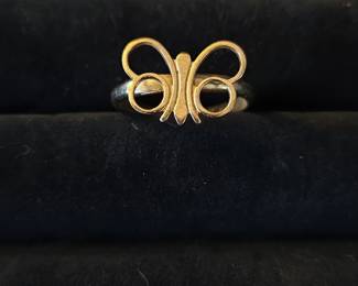 Sarah Coventry GoldTone Openwork Butterfly Ring