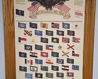 Framed So Proudly We Hail American Flags and Mottos Print